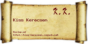 Kiss Kerecsen névjegykártya